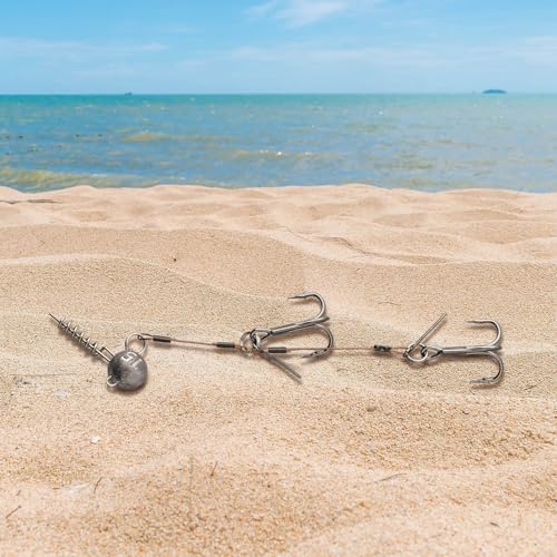 Korkenzieher-Stinger-Rig mit Drillingshaken für verbessertes Angelerlebnis mit Softbaits (L) von Volakebeing
