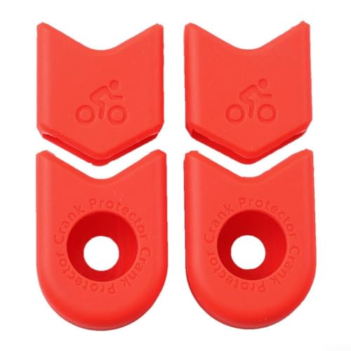 Kurbelgarnitur-Schutzkappe für Fahrräder aus Silikonmaterial, einfach zu montieren (4 Stück rot) von Volakebeing