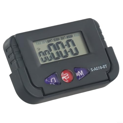 LED Auto Tischuhr mit LCD Display für Reisen und Küche Verwendung Inklusive Ständer und doppelseitigem Klebeband Tragbare Auto Uhr mit Handbuch von Volakebeing