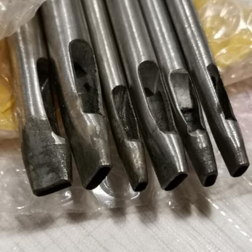 Lederstanzer-Set in ovaler Form, 3 mm, 4 mm, 5 mm, 6 mm, 7 mm, 8 mm, Hartstahl, für Heimwerker, Lederwaren, Dichtungen, Kunststoff, Gummi, Vinyl, 6 Stück von Volakebeing