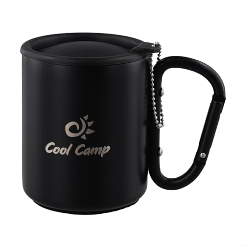 Leichter Camping-Kaffeebecher mit Karabinergriff zum einfachen Tragen (220 ml) von Volakebeing