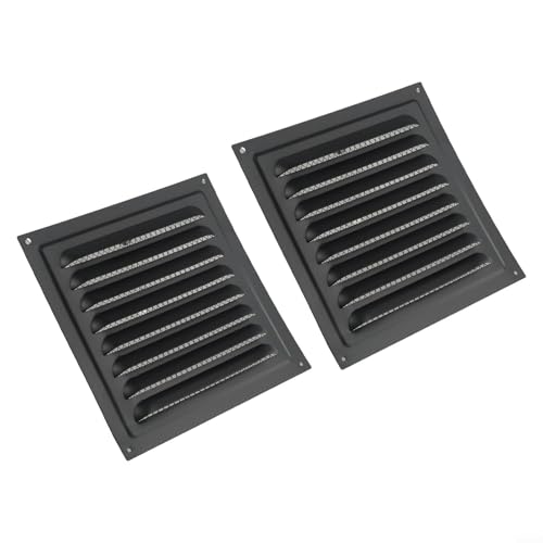 Lüftungsgitter aus Edelstahl, 20 x 20 cm, mit Sichtfenster, Anthrazit oder Weiß, Lüftungsabdeckung für HVAC-Luftstrom, Decken- oder Wandrückführung, Schutzgitter, 2 Stück, Schwarz Lüftungsgitter aus Edelstahl, 20 x 20 cm, mit Sichtfenster, Anthrazit oder Weiß, Lüftungsabdeckung für HVAC-Luftstrom, Decken- oder Wandrückführung, Schutzgitter, 2 Stück, Schwarz von Volakebeing
