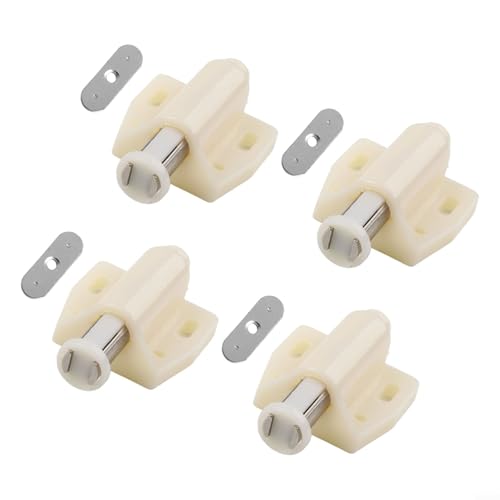 Magnetischer Schnappverschluss zum Öffnen, für Küchenschränke, Schubladen, Schranktüren, Weiß, Schwarz, ABS, 55 mm, einfach zu installieren, 4 Stück von Volakebeing