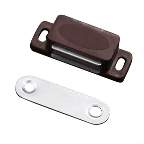Magnetischer Schrankschnäpper Türriegel für Küchenschrank Kleiderschrank Schrank - Starker Halt ABS-Kunststoff mit Eisenkern inklusive Schrauben - Weiß Braun Schwarz - Schrank (Braun) von Volakebeing