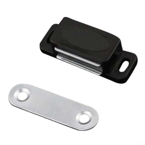 Magnetischer Schrankschnäpper Türriegel für Küchenschrank Kleiderschrank Schrank - Starker Halt ABS-Kunststoff mit Eisenkern inklusive Schrauben - Weiß Braun Schwarz - Schrank (Schwarz) von Volakebeing