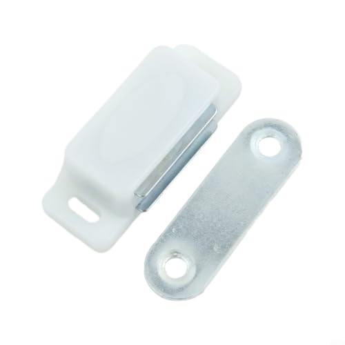 Magnetischer Schrankschnäpper Türriegel für Küchenschrank Kleiderschrank Schrank - Starker Halt ABS-Kunststoff mit Eisenkern inklusive Schrauben - Weiß Braun Schwarz - Schrank (Weiß) von Volakebeing