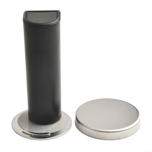 Magnetischer Türstopper aus Edelstahl, Türhalter mit starkem Magnet für Türrahmen, Breite 16 mm, schwarz, weiß, grau, 75 x 25 mm (schwarz) von Volakebeing