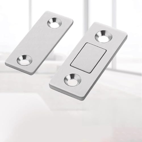 Magnetschnäpper für Schranktür, für ultradünne Magnetriegel für Kleiderschrank, Schublade, Schrank, Kommode, starker Halt, Metallkonstruktion, Silber, 2 Stück mit Schrauben Magnetschnäpper für Schranktür, für ultradünne Magnetriegel für Kleiderschrank, Schublade, Schrank, Kommode, starker Halt, Metallkonstruktion, Silber, 2 Stück mit Schrauben von Volakebeing