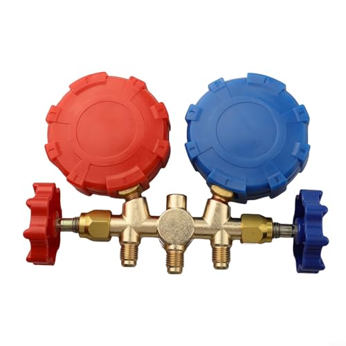 Manifold Gauge Kit Klimaanlage Werkzeug für R410A R32 R404A R134A Testen Laden Evakuierung mit 3 Schläuchen Haken Messing Konstruktion (B) von Volakebeing