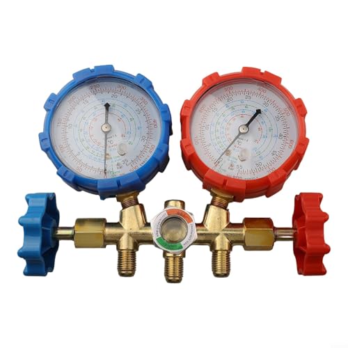 Manifold Gauge Kit Klimaanlage Werkzeug für R410A R32 R404A R134A Testen Laden Evakuierung mit 3 Schläuchen Haken Messing Konstruktion (C) von Volakebeing