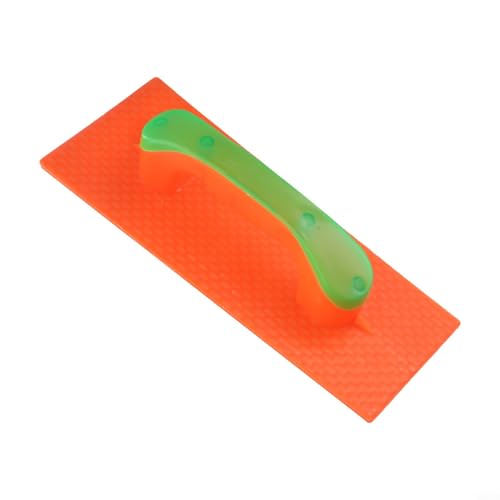 Maurerkelle aus Kunststoff, Betonschwimmer für Trockenbau, Fliesen, Innen- und Außenbereich, ergonomischer Griff, Orange / Grün von Volakebeing
