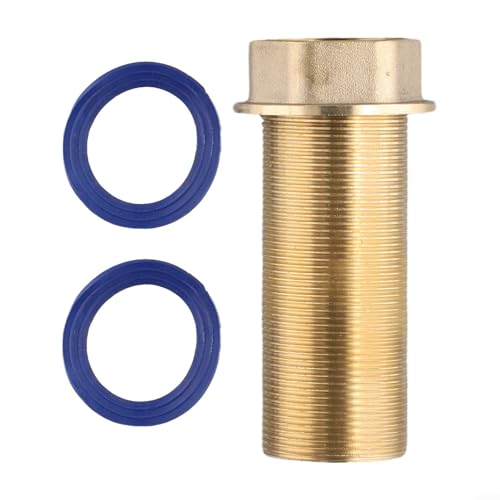Messinghahn-Verlängerungsrohr, feste Fußschrauben-Set, Kalt-/Warmwasser-Reparaturmuttern mit Kontermutter, 60/80/100/120/150 mm, Optionen für Küchenspüle, rostfrei, 8 cm von Volakebeing