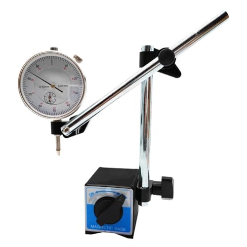 Messuhr mit Magnetfuß, 0–10 mm, Präzisionsmesswerkzeug, Feineinstelllehrehalter für Maschinisten-Inspektionsgeräte und Werkstattmessung auf C (1 Set) von Volakebeing