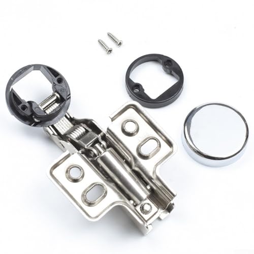 Mini-Glasschrankscharnier mit rundem Kopf, mit hydraulischem Dämpfungspuffer, Metall und Kunststoff, verdecktes Scharnier für Küchenschrank, Kleiderschrank, Weinschranktüren (gerade Biegung) von Volakebeing