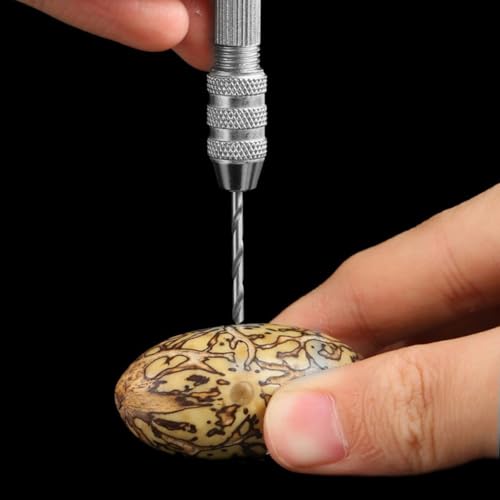 Mini-Handbohrer-Set mit 10 Bohrern, 0,3–3,2 mm, Präzisions-Aluminium-Bohrwerkzeug für Holzbearbeitung, Schmuckherstellung, DIY-Handwerk-Modelle (11-teiliges Set) von Volakebeing