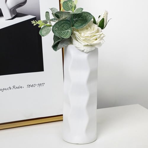 Moderne Kunststoffvase mit kreativem Design, verschönert Ihren Wohnraum oder Ihr Büro (weiß) von Volakebeing