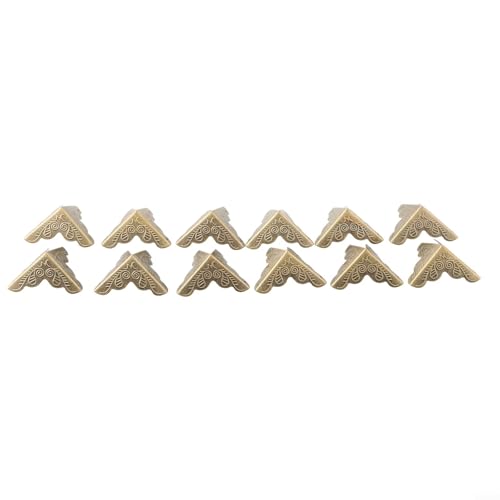 Möbel-Eckwinkel im Vintage-Stil, dreieckig, geschnitzt, mit Schrauben, bronzefarbene Legierung, für Boxen, Kofferraum, Koffer, Bilderrahmen, 3,6 x 2,4 cm, 12 Stück Möbel-Eckwinkel im Vintage-Stil, dreieckig, geschnitzt, mit Schrauben, bronzefarbene Legierung, für Boxen, Kofferraum, Koffer, Bilderrahmen, 3,6 x 2,4 cm, 12 Stück von Volakebeing
