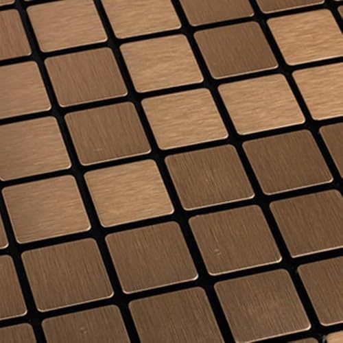 Mosaik-Fliesenaufkleber, selbstklebend, wasserdicht, Wanddekoration, abziehbar und Aluminium-Verbundplatte, 30 x 30 cm, Gold, Silber, Braun (Braun) von Volakebeing