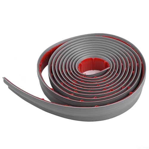 Nahtloser Teppichkantenstreifen, TPE, Bodenübergangsstreifen, 5 m, für 10 mm dicke Teppiche, Dunkelgrau, Schwarz, sichere Tür, Flur, Eingangsbereich (5 m, Dunkelgrau) von Volakebeing