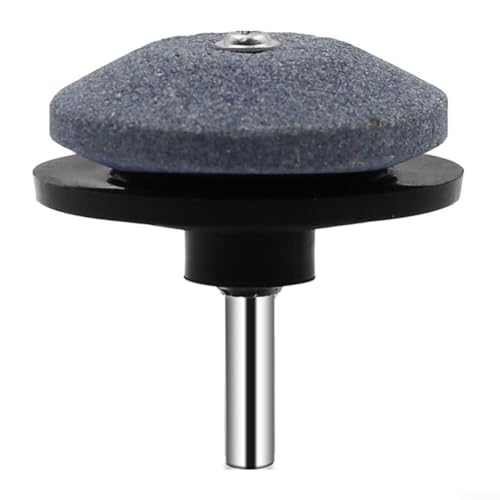 Rasenmäher-Schärfer, Schleifscheibe für elektrische Handbohrmaschinen, Rotationsschneider, Schleifstein, Werkzeug, brauner Korund, 50 mm Durchmesser, Bohraufsatz (schwarz) von Volakebeing