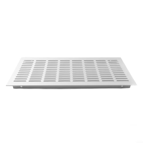 Rechteckiges Lüftungsgitter für Kleiderschrank, Schuhschrank, Schrank, Lüftungsschlitzabdeckung, Aluminiumlegierung, schwarz oder weiß, 200 x 200 bis 200 x 400 (weiß, 200 x 400 mm) von Volakebeing