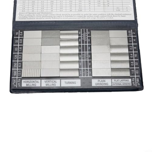 Roughness Comparison Sample Block Ra0.05-12.5mm Machining Finish Test Block 30 Piece Set for Metal Quality Inspection Measuring Tools von Volakebeing