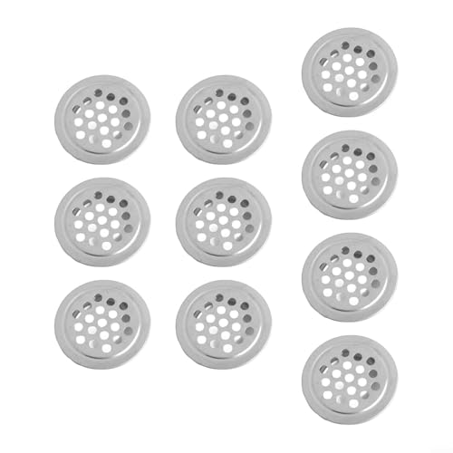 Runde Lüftungsschlitzabdeckungen aus Edelstahl, Netzgitter für Schrank, Kleiderschrank, Schuhschrank, einfache Installation, Schwarz oder Silber, 10 Stück (Silber 29 mm) von Volakebeing