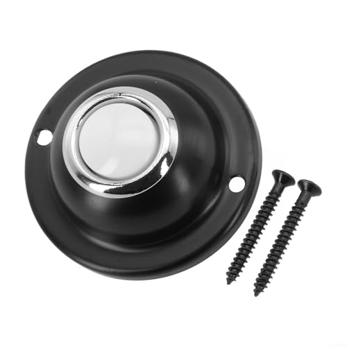 Runder Metall-Türklingel-Druckknopf mit ständig eingeschaltetem LED-Licht, Wand-Ersatz, schwarz, 3,8 cm Schraubenlochabstand, Niederspannung DC 12-24 V von Volakebeing