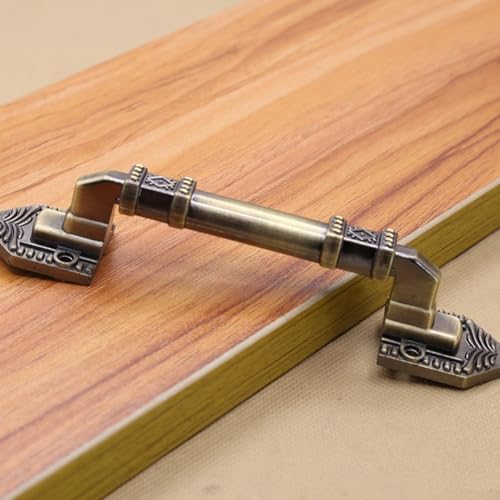 Scheunentürgriff aus Bronze, Aluminiumlegierung, für Schrank, Kommode, rostbeständig, mit Befestigungsschrauben für Innen- und Außentüren (Grün-Bronze-S) von Volakebeing