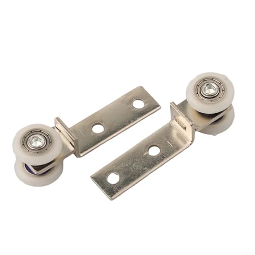 Schiebetürrollen, Metalllager, Riemenscheibe mit zwei Kunststoffrädern für reibungslose, leise Schiebetüren, Fenster, Schränke, Hängeschiene, Hardware, 2 oder 4 Stück (B 2 Stück) von Volakebeing