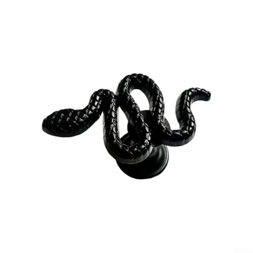 Schrankknauf in Schlangenform, Zinklegierung, für Kommoden, Schubladen und Schränke, Vintage-Kupfer-Finish, einfache Installation, Hardware für Kinderzimmer, Heimdekoration (schwarz) von Volakebeing