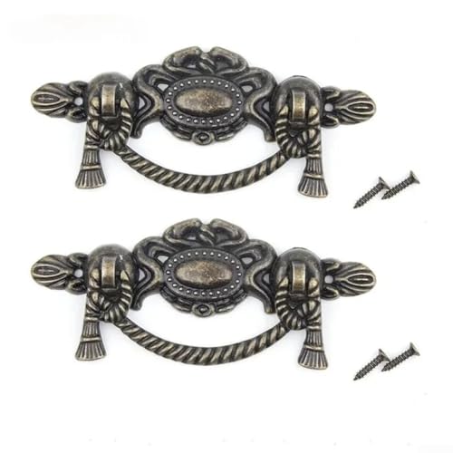 Schranktürgriffe und Knäufe, Retro-Zink-Legierung, Antik-Bronze, Schubladengriffe für Küchenschränke, Kommoden, Bücherregale, Türen, 115 x 45 mm, 2 Stück von Volakebeing