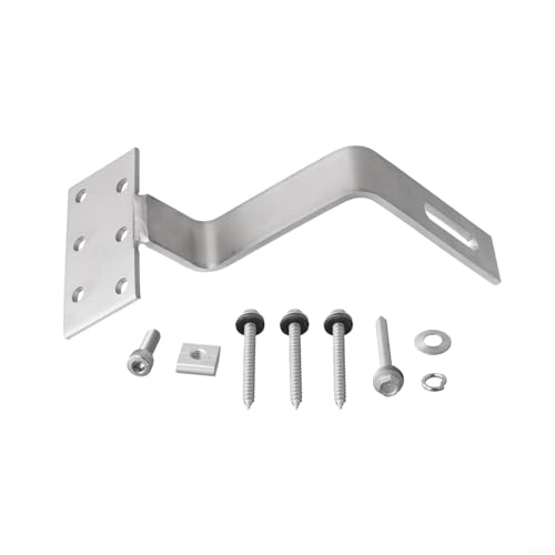 Solarmodul-Dachhaken, Edelstahl-Halterungen für Photovoltaikanlage, Installation mit Schrauben, kompatibel mit Fliesen- und Farbstahldächern (1 Set) von Volakebeing