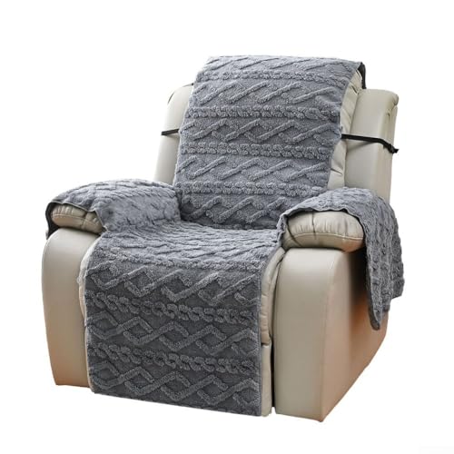 Stretchable Jacquard Recliner Cover, Machine Washable Sofa Protector for Easy Care (Gray) von Volakebeing