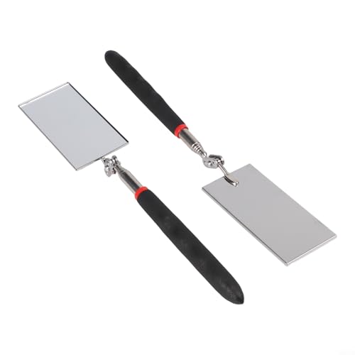 Teleskop-Inspektionsspiegel, rechteckig, teleskopisch, mechanischer Spiegel mit Edelstahlgriff, 360 Grad drehbar, für Autoreparatur, Garage, Werkzeug, 2 Stück von Volakebeing