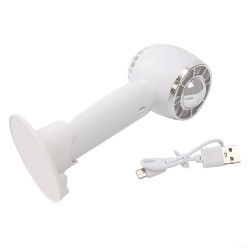 Tragbarer Handventilator, per USB wiederaufladbarer Mini-Luftkühler mit einstellbaren Geschwindigkeiten, leiser Betrieb, kompaktes, leichtes ABS-Design für Reisen, Büro (weiß) von Volakebeing