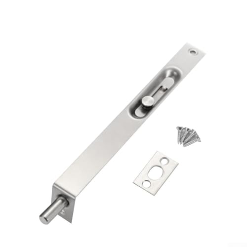 Verdeckter Türriegel aus Edelstahl, bündiges Schiebeschloss für Doppeltüren, 15,2 cm, Diebstahlschutz, Sicherheitsriegel, Hardware, Silber (20,3 cm) von Volakebeing