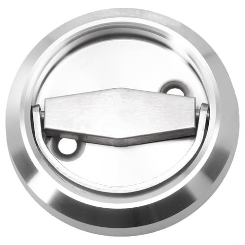 Versenkte Türgriffe aus 304 Edelstahl, unsichtbarer Zug für Feuertür, Kleiderschrank, Schubladen, Schränke, 75 mm Durchmesser, Doppelloch, 39 mm Lochraum (Silber) von Volakebeing