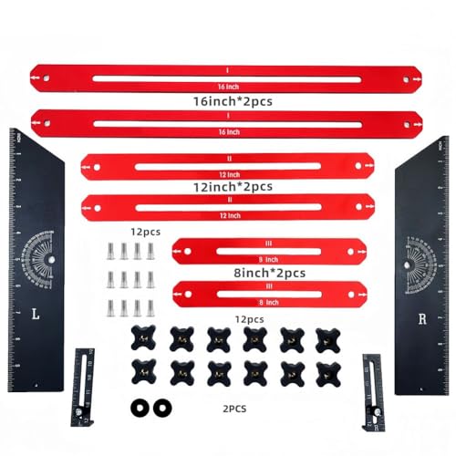 Verstellbare Aluminium-Treppenmessvorrichtung mit Profilschablone, Multi-Längen-Lineal-Set, Tischler-Winkelfinder, Werkzeug für Treppeninstallation und präzise Heimprojekt-Messungen von Volakebeing