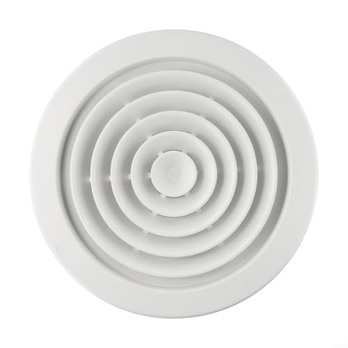 Verstellbare Lüftungsschlitz-Abdeckung, rund, Luftk, Decke, Wand, Lüftungsgitter, ABS, für Badezimmer, Küche, Büro, weiße Wand- oder Deckenmontage, verstellbarer Luftstrom (310) von Volakebeing