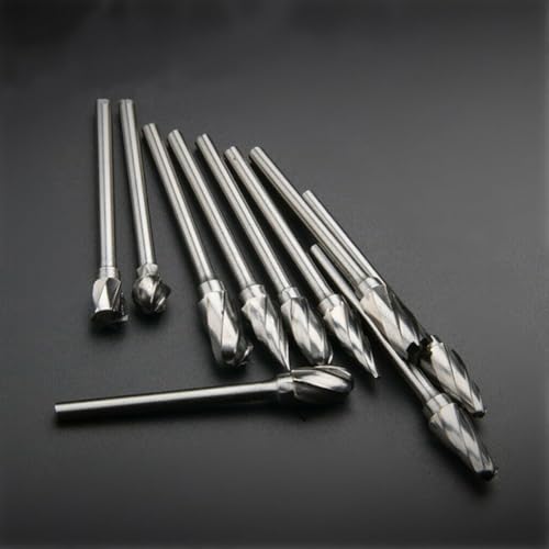 Volakebeing 10 Stück 0,35 mm Schaft, Hartmetall-Drehfeilen, Metallformfräser für Aluminium-Schneideisen, Bohrer, mit Aufbewahrungsbox Volakebeing 10 Stück 0,35 mm Schaft, Hartmetall-Drehfeilen, Metallformfräser für Aluminium-Schneideisen, Bohrer, mit Aufbewahrungsbox von Volakebeing