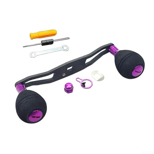 Volakebeing 140 mm Kohlefaser-Angelrollengriff mit EVA-Knauf und Werkzeug-Set, Edelstahlschaft, kompatibel mit 8 x 5 mm/7 x 4 mm ähnlichen Rollen, inklusive Kugellager (D) von Volakebeing