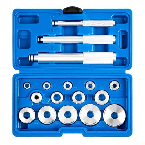 Volakebeing 17-teiliges Montageset für Kugellager und Dichtungen, Aluminium-Radlager-Treiber-Set mit 9 Scheiben (4 cm - 8,1 cm) für Auto, LKW und SUV Radlager-Installation von Volakebeing