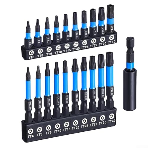 Volakebeing 21-teiliges Torx-Bit-Set für Schraubendreher, S2-Stahl, manipulationssichere Sicherheits-Schraubendreher-Bits TT6-TT40 mit Magnethalter, Präzisionsspitzen für die Autoreparatur Volakebeing 21-teiliges Torx-Bit-Set für Schraubendreher, S2-Stahl, manipulationssichere Sicherheits-Schraubendreher-Bits TT6-TT40 mit Magnethalter, Präzisionsspitzen für die Autoreparatur von Volakebeing