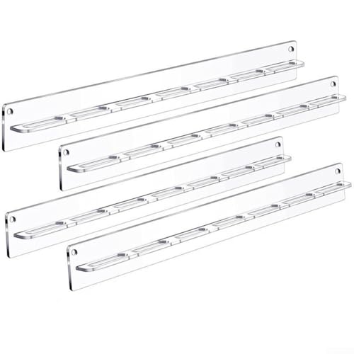Volakebeing Acryl-Sonnenbrillen-Organizer, Wandmontage, 4er-Pack, langlebige Aufbewahrungshalter für Zuhause oder Geschäft, schlankes, klares und schwarzes Design (transparent) von Volakebeing