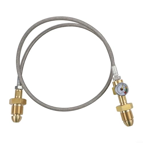Volakebeing Argon Nachfüllschlauch-Transferadapter für BS 341 Nr. 3 UK Gasflasche G 5/8 für RH Gewinde 90cm Edelstahl Hochdruck 2000 PSI Volakebeing Argon Nachfüllschlauch-Transferadapter für BS 341 Nr. 3 UK Gasflasche G 5/8 für RH Gewinde 90cm Edelstahl Hochdruck 2000 PSI von Volakebeing
