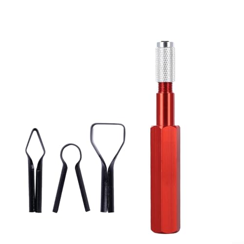 Volakebeing Bodenschweißwerkzeug aus Aluminiumlegierung, professioneller Ecken-Glättungsschneider-Griff mit 3 Klingen für PVC-Vinylböden, Schweißstab-Nivellieranwendungen (rot) von Volakebeing
