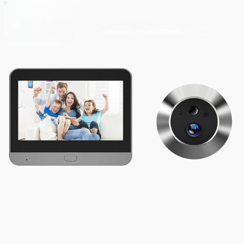 Volakebeing Digitale Türspion-Kamera mit 10,9 cm (4,3 Zoll) Farb-LCD-Monitor, 1080P Weitwinkelobjektiv, PIR-Bewegungserkennung, kabelloser Guckloch-Sicherheitsmonitor für Wohnungs-Haustür von Volakebeing