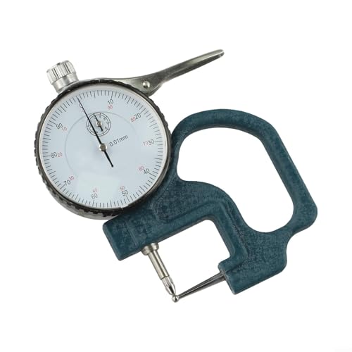 Volakebeing Digitales Dickenmessgerät, 0-10 mm, 0,01 mm, Präzisionsmesswerkzeug mit Metallkörper, großes LCD für Schmuck, Leder, Gummi, Stoff, Draht, Papierfolie, Metallblech von Volakebeing