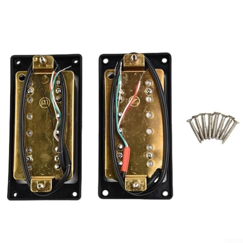 Volakebeing E-Gitarre Humbucker Pickup Set Double Coil Neck Bridge Pickups with Mounting Screws for Electric Guitar Ceramic Magnet ABS Bobbin Yellow Black Volakebeing E-Gitarre Humbucker Pickup Set Double Coil Neck Bridge Pickups with Mounting Screws for Electric Guitar Ceramic Magnet ABS Bobbin Yellow Black von Volakebeing